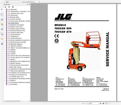 Manufacturer JLG. . Jlg manuals